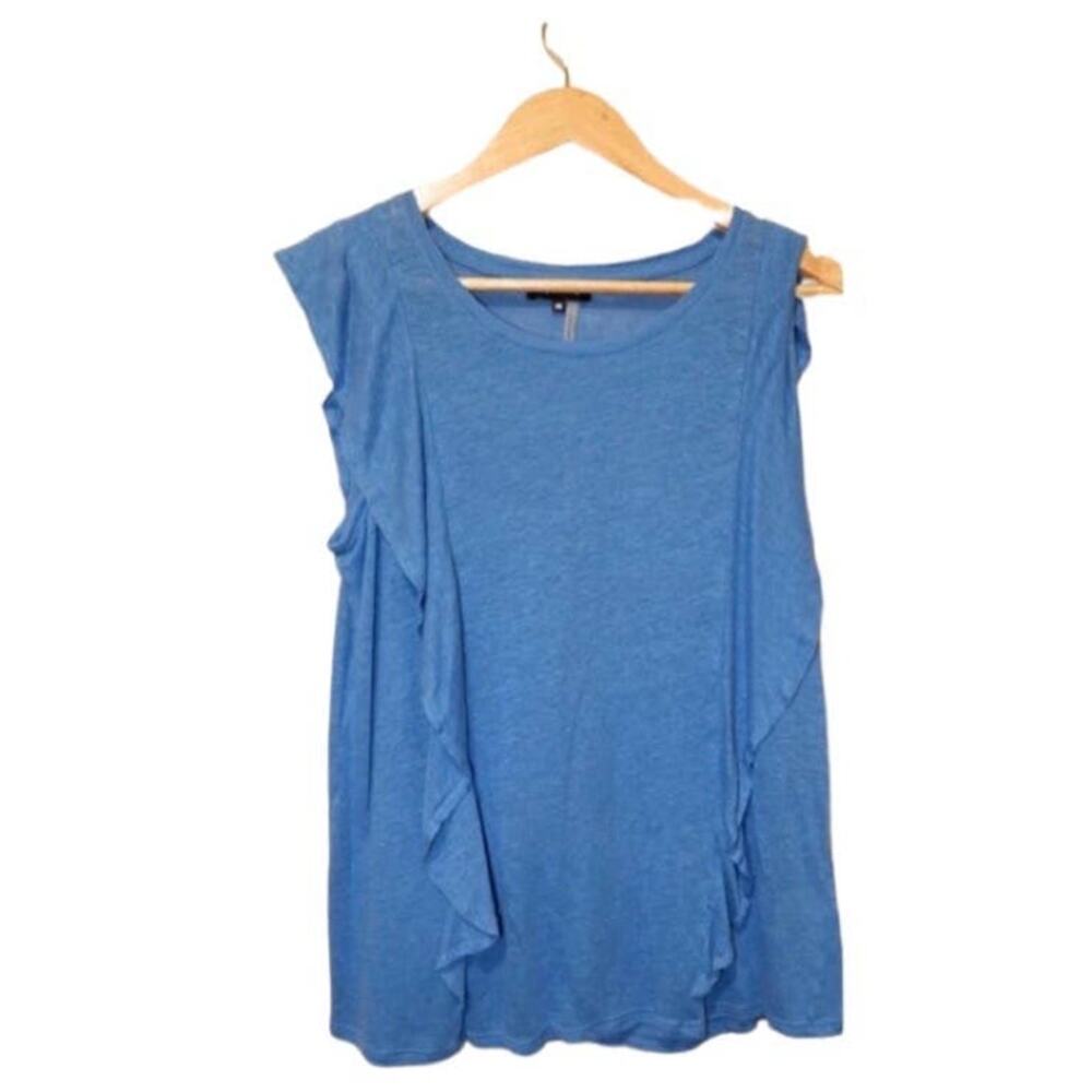 1. State ruffle sleeveless top